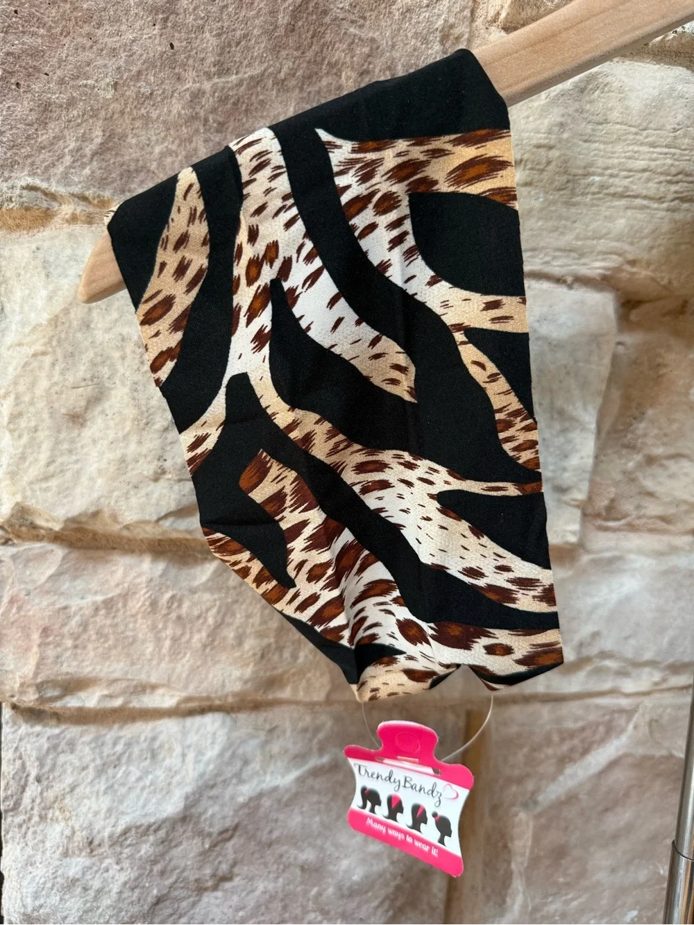 TrendyBandz Patterned No-Slip Headbands - Black, White, Brown, Burgundy